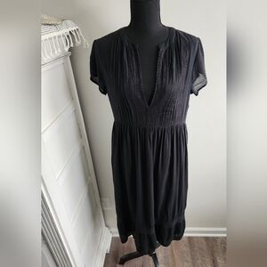 LOVESTITCH DRESS WITH PINTUCK BODICE AND LACE DETAIL ON HEM